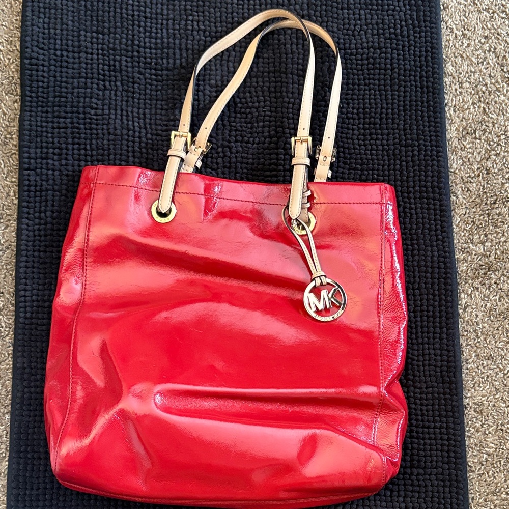Michael Kors Glossy Red Tote